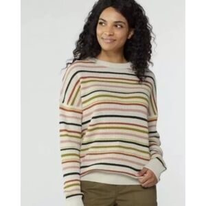 REI Wallace Lake Waffle cooperative striped cotton sweater small S
